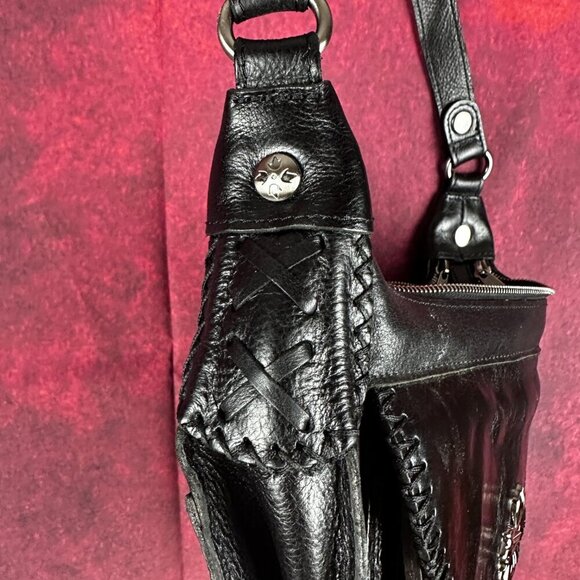 PATRICIA NASH SOPHIA HOBO CROSSBODY BAG PURSE IN BLACK, LEATHER - Picture 13 of 16